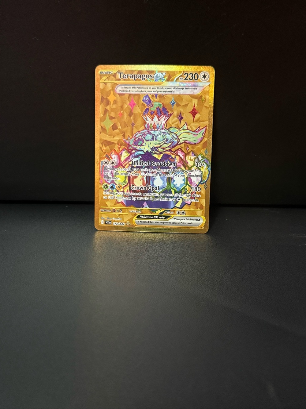 Terapagos ex Pokémon TCG Holo Rare Gold Card
